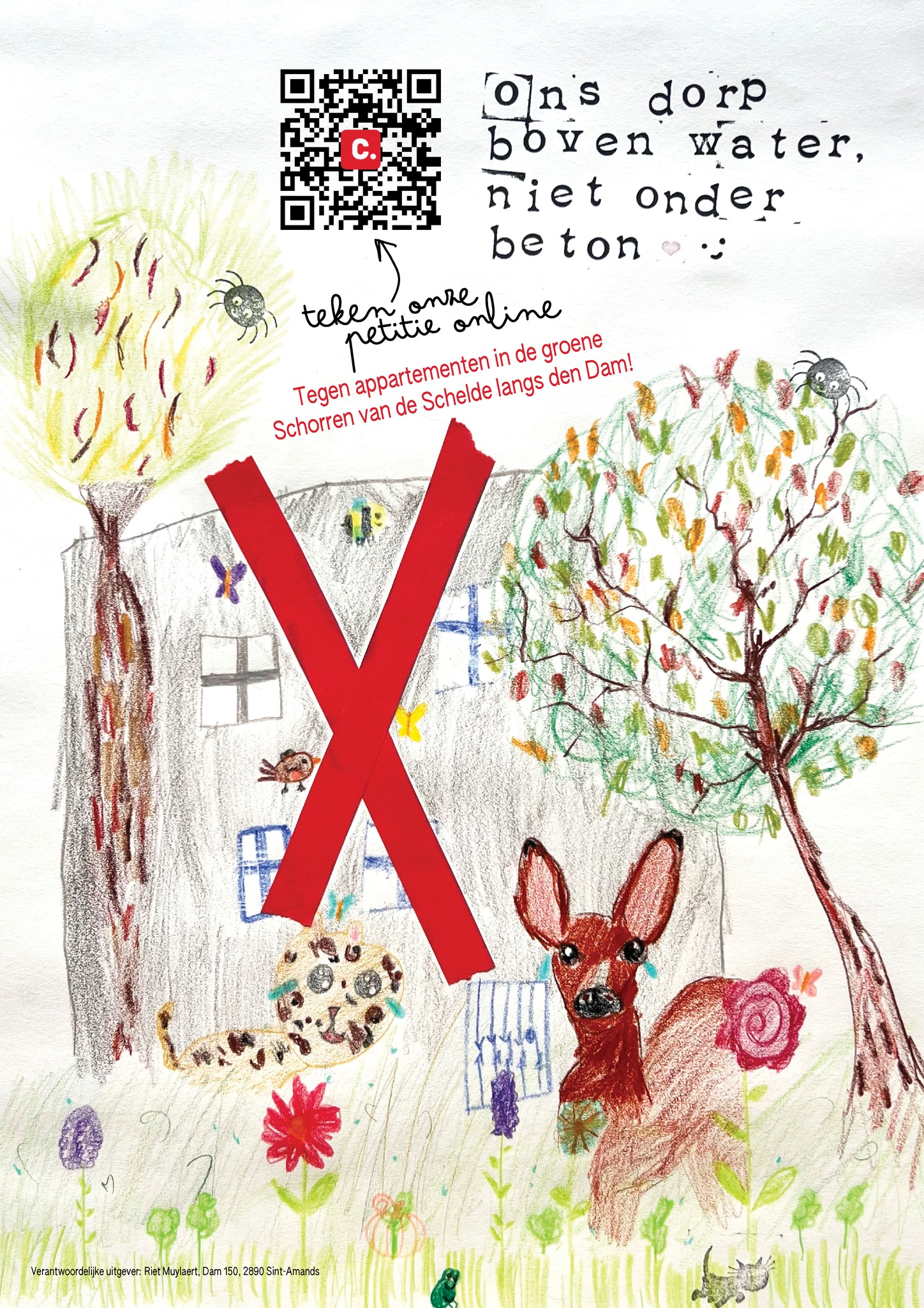 Petitie tegen appartementsgebouw in de schorren van de Schelde (Dam - Sint-Amands)